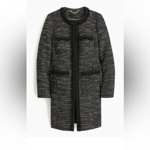 J. Crew said size 4 Black Tweed lurex Lady coat